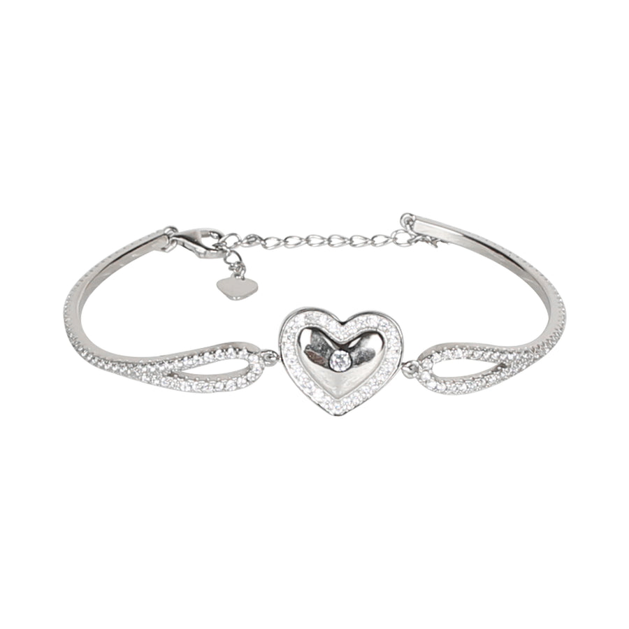 Zircon Heart 925 Silver Bracelet