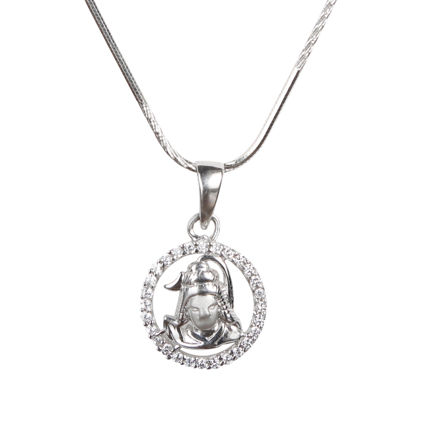 Zircon Shiv 925 Silver Pendant With Chain