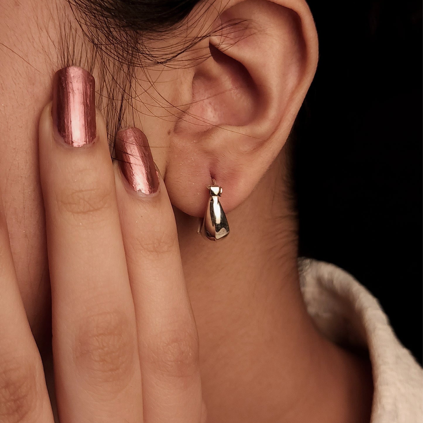 Medium Moon Style Hanging Earrings