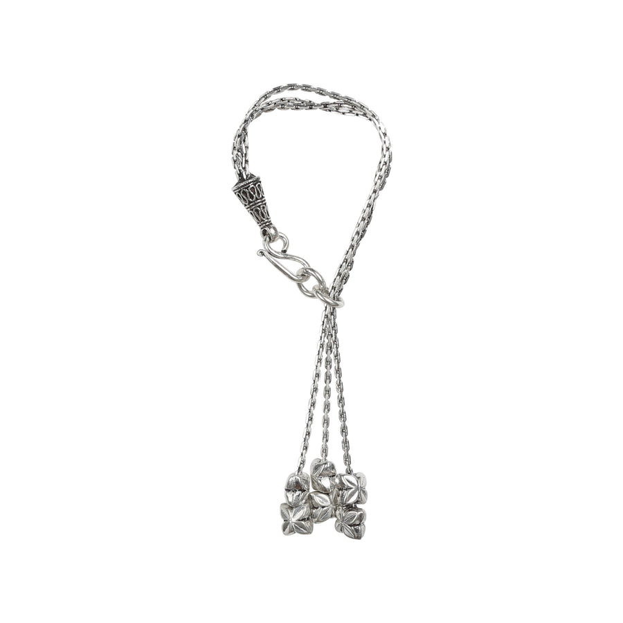 Chain Style Star Charm Hanging Motif Fusion Silver Bracelet