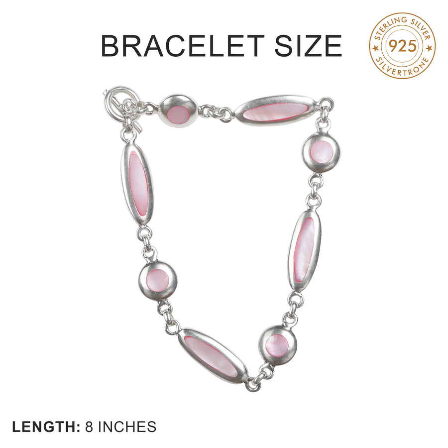 Pink Italian Style Silver Bracelet